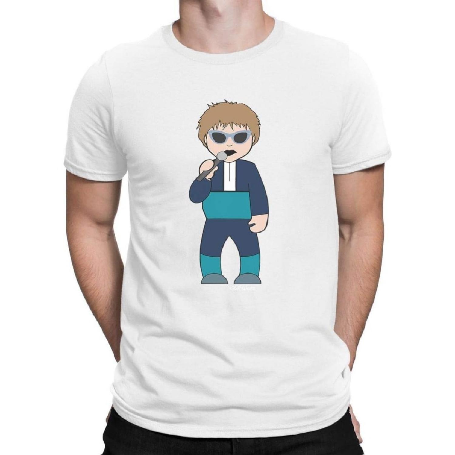 VIPwees, Scottish Fashion Icon, Mens Music Caricature Organic Cotton T-Shirt XXXXXL белый