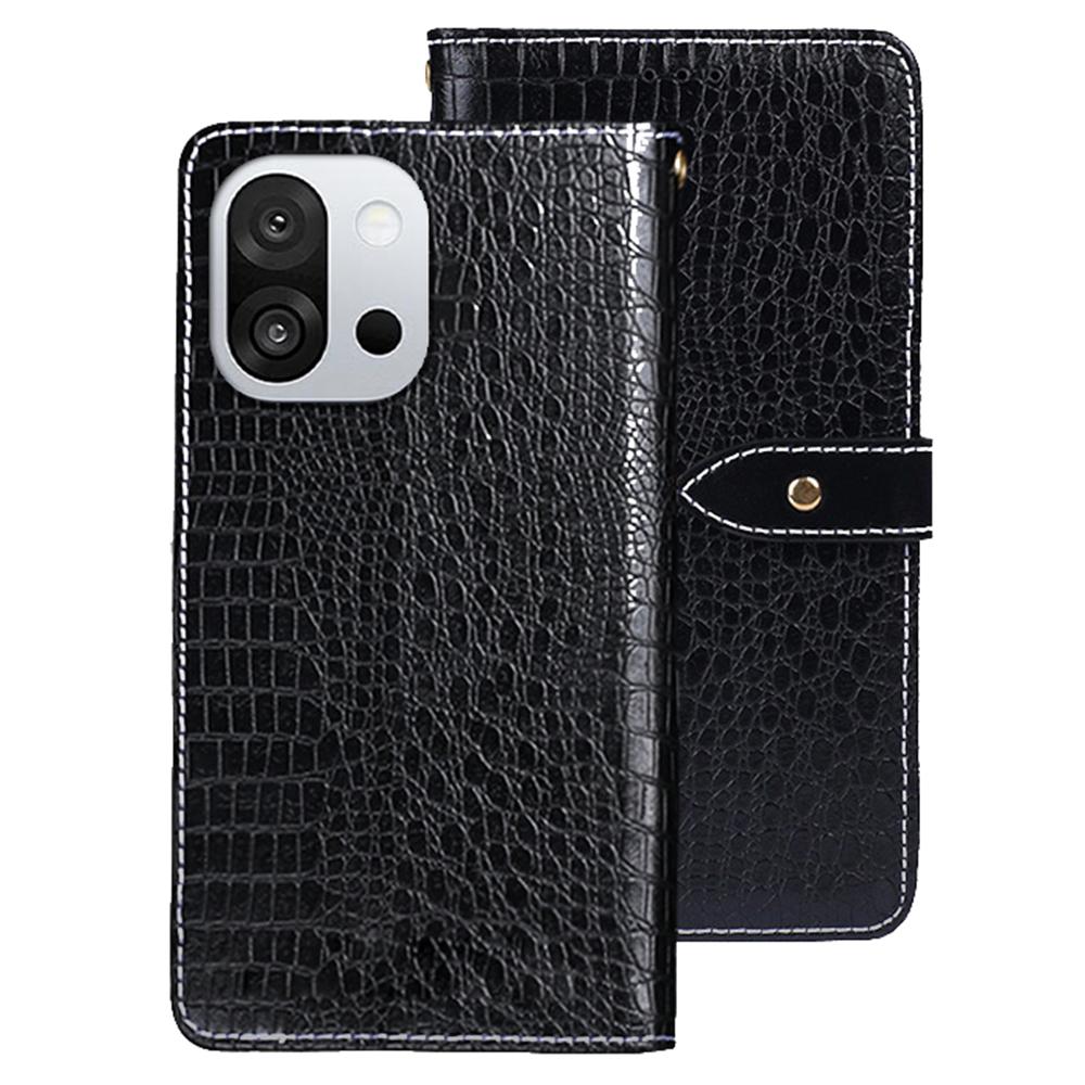 

IDEWEI For OnePlus 13T 5G Case Crocodile Texture PU Leather Flip Phone Cover Black