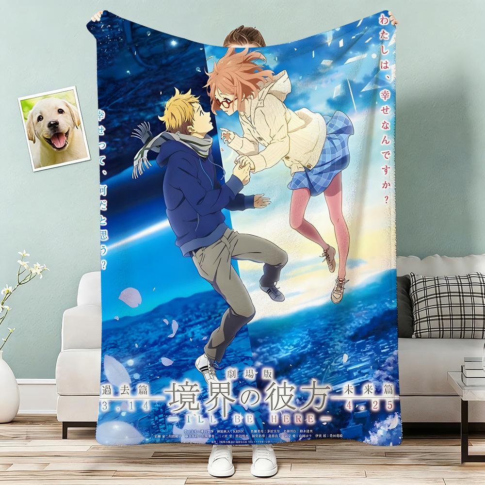 Beyond The Boundary anime Throw Lightweight 240g Flannel Blanket Soft Skin-friendly for Summer Cooling