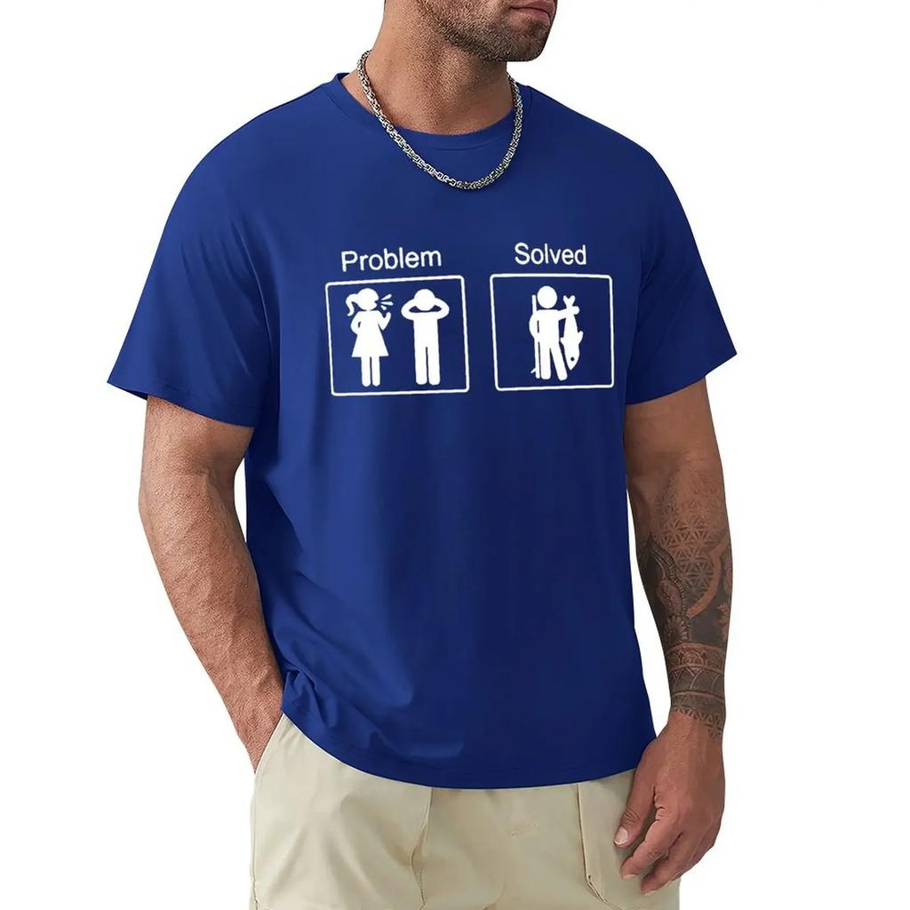 Funny Birthday Gifts Problem Solved T-shirt For Men Fishinger Fisherman Comedy Father Dad Cotton T Shirt Tshirt Summer Tops Tee#Color
