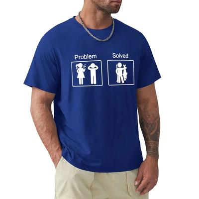 Lustige Geburtstagsgeschenke Problem gelöst T-Shirt für Männer Angler Fischer Comedy Vater Papa Baumwoll-T-Shirt T-Shirt Sommer Tops Tee#Farbe