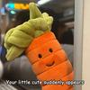 Fun Carrot Plush Toy Keychain Cartoon Vegetable Soft Stuffed Doll Pendant Car Key Ring Backpack Bag Decor Kid Gift
