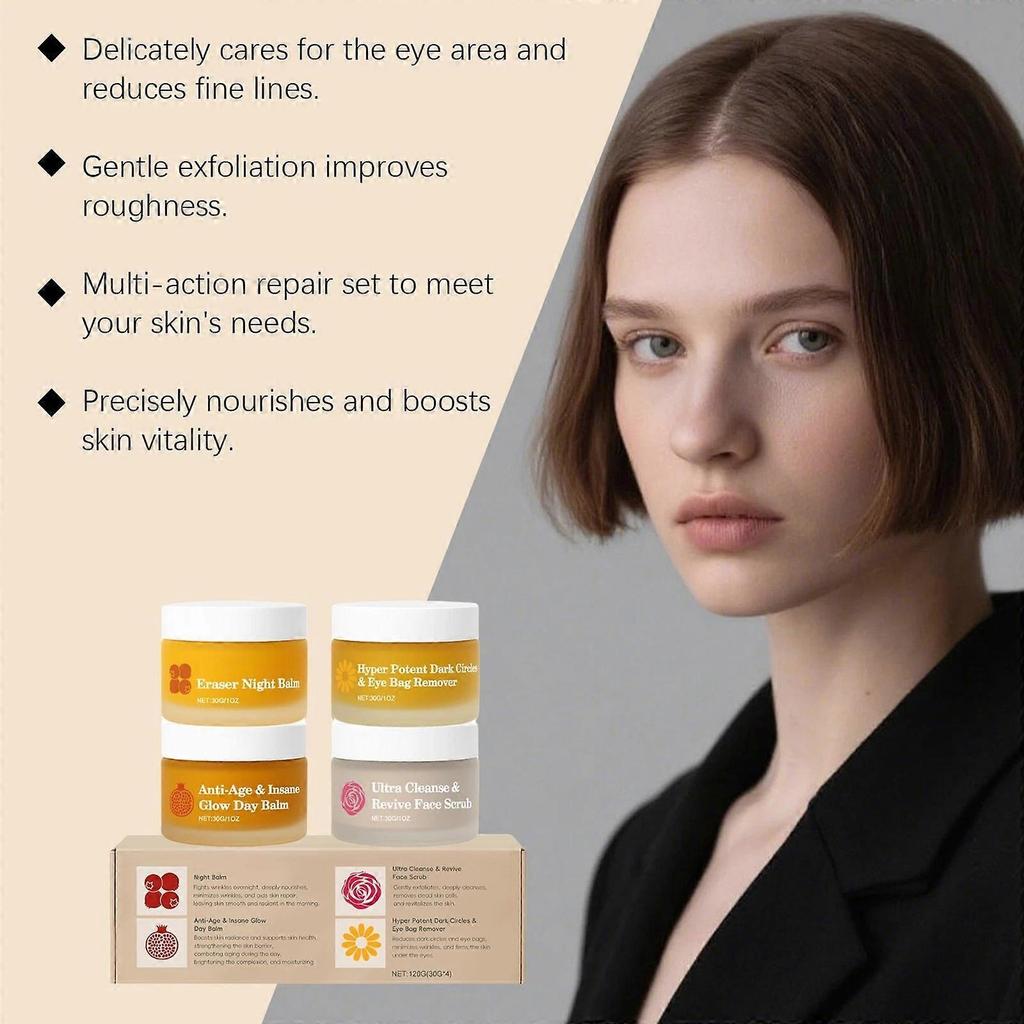 Il Sistema Completo per la Pelle delle Donne Mature Balsamo Viso Biologico 4 in 1 per Tutti i Tipi di Pelle