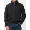 Men Quarter Zip Sweatshirt Long Sleeve Stand Collar Solid Color Casual Pullover