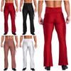 Mens Tassel Flared Pants Vintage High Waist Bell Bottom Trousers Dance Stage Performance