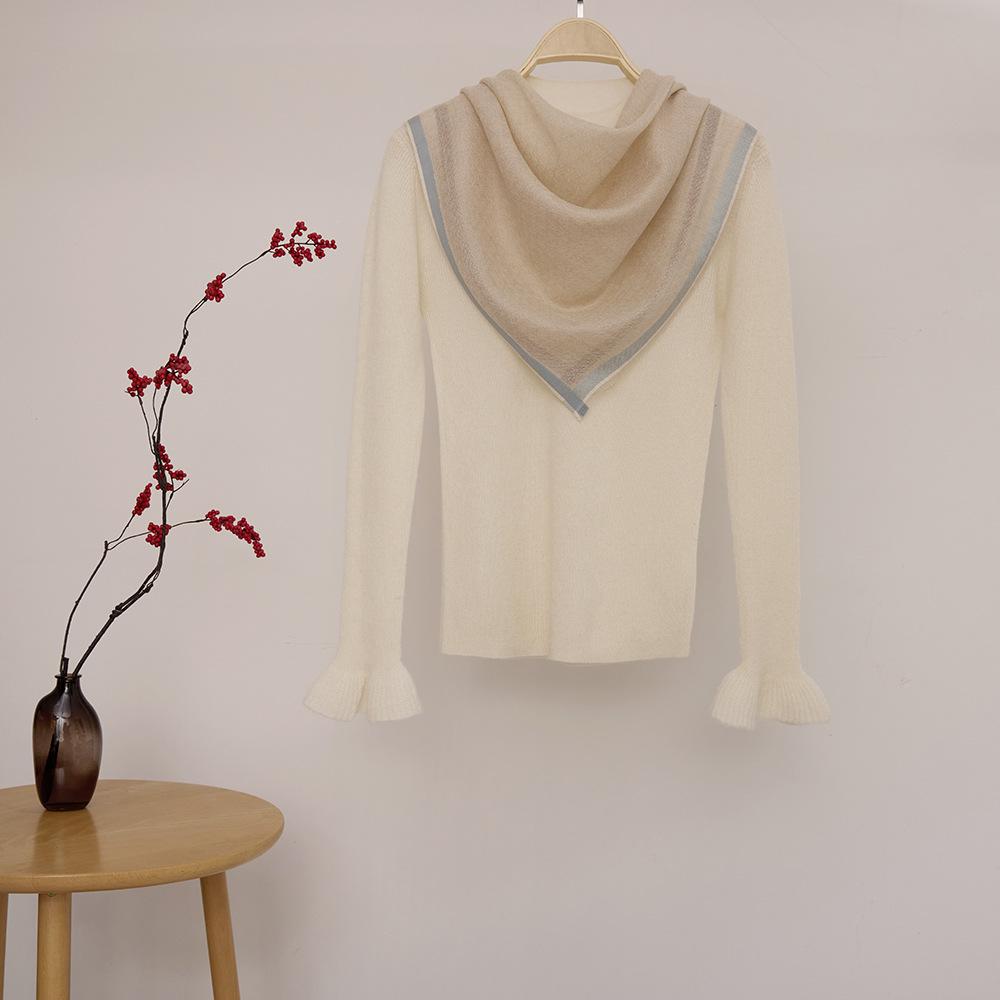 Women's Water-Soluble Cashmere Plaid Shawl: Sun-Blocking Summer Square Scarf & Air-Conditioned Room Wrap