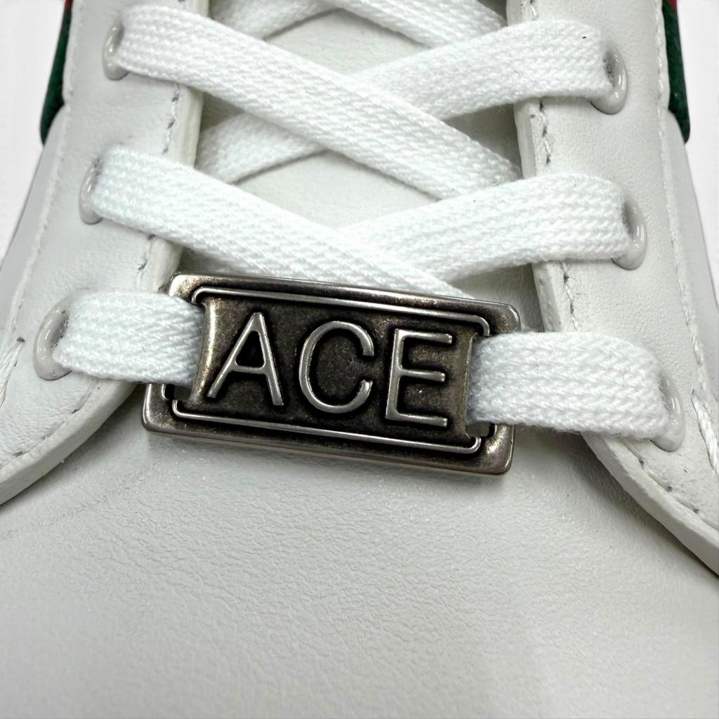 Pristine GUCCI Low Cut Sneakers Ace Web Stripe Platform Leather White 35 791399 Used