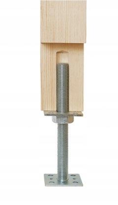 Post Base Adjustable Anchor 110X250X4.0Mm Oc + Welded Nut