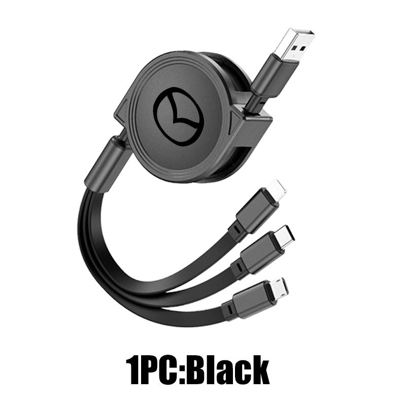 3 In 1 Phone Data Cable Multi Port Multiple Charging Wire Accessory For Mazda 3 6 CX5 2 CX3 CX9 MX5 RX8 Axela Demio Atenza MS