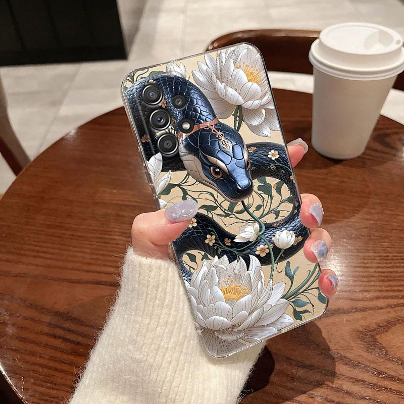 Snakes and Women Clear Soft Phone Case For Samsung Galaxy A56 A57 A37 A55 A54 A36 A35 A26 A25 A16 A17 A07 A52 A34 A73 A21s Cover
