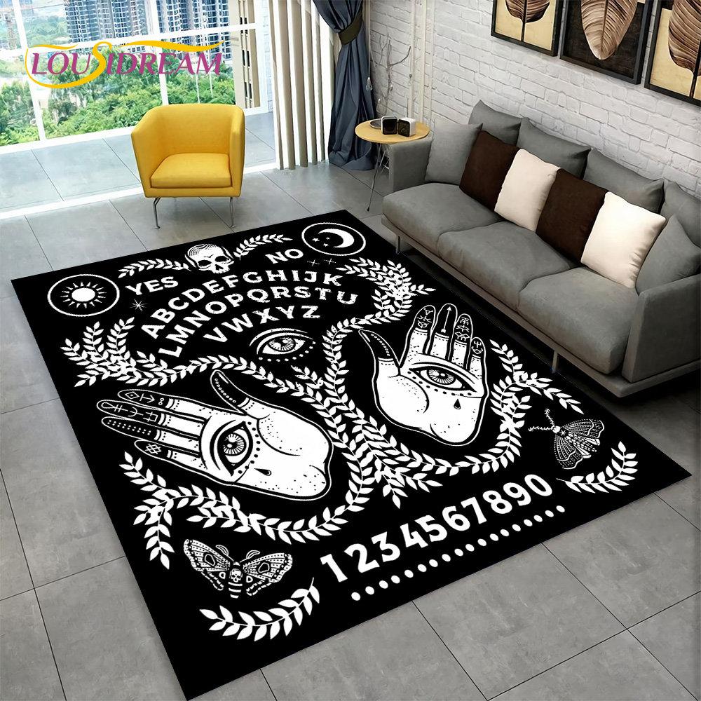 Ouija Tarot Witchcraft Gothic Area Rug,Carpet Rug for Living Room Bedroom Sofa Doormat Decoration,Kids Play Non-slip Floor Mat