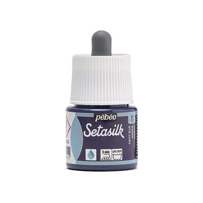 Pebeo Acrylfarbe für Stoffhandbemalung und Sonnenfärbung Setasilk 45 ml Marineblau 11 Auf Wasserbasis
