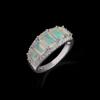 Women's 925 Sterling Silver Jewelry Set Octagonal Opal 6.1CT Natural Gemstones Simple Design Clasp Earrings Rings for Fine Gifts