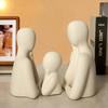 Couple Family Statue | Ceramic Thinker Sculpture | Home Decor Items for Living Room Show Piece | Table Artifact (White | Set of 3)