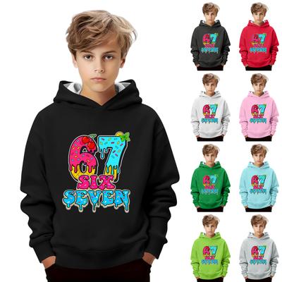 Çocuk Uzun Kollu Bol Kesim Baskılı İpli Kapüşonlu Sweatshirt