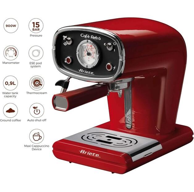 Кофеварка Ariete 1388/10 Cafe Retro Red