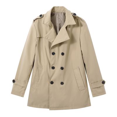 Allthemen Trench Printemps Sur Mesure Col Montant Coupe Ajustée Affaires Grandes Tailles Manteau Homme, Manteau, Veste, Manteau, Longueur Moyenne, Au-dessus du Genou, Double-Boutonnage,