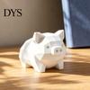 Customizable White Pig Figure 3D Printed Piglet Figurine, Geometric Low Poly Piggy Statue, Durable DIY Painting Art Craft PLA Modern Desktop Ornament