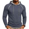 Men's Long Sleeve Hoodie Pullover Lightweight Athletic Sweatshirt with Drawstring Hood and Raglan Sleeves for Outdoor Sports and Casual Wear
