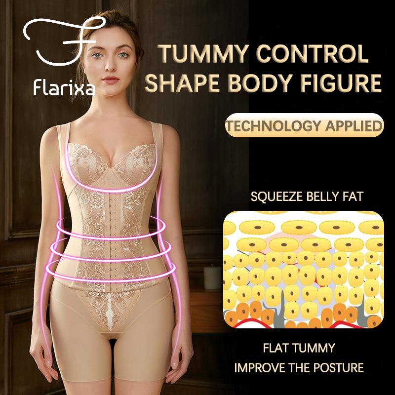 Flarixa Spodnie wyszczuplające brzuch Haftowany wzór Majtki damskie Spodnie wyszczuplające Idealne zakrycie Bielizna damska Bodyshaper