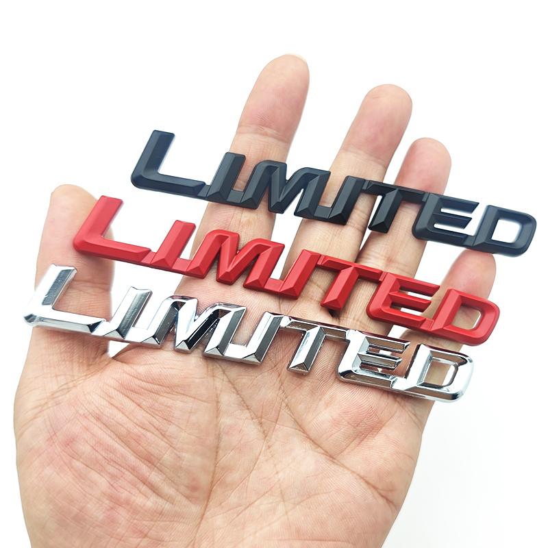 3D Metal Letters Logo Limited Emblem Car Fender Badge Rear Trunk Sticker for Toyota Highlander Jeep Limited Sticker Accessories AKZ1