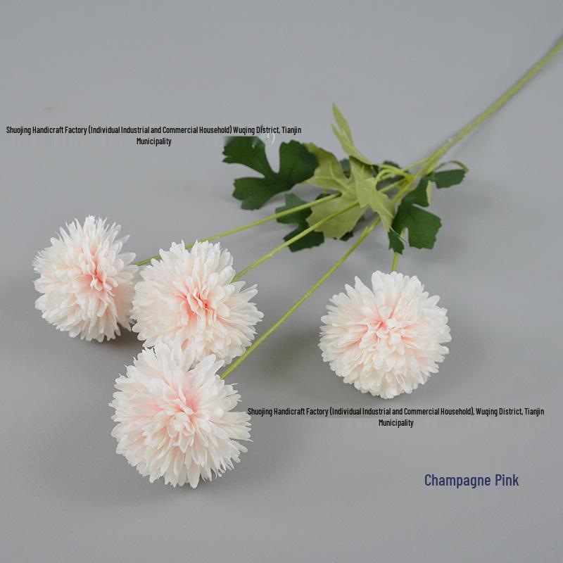 4-Head Artificial Chrysanthemum Stem for Wedding and Indoor Decoration