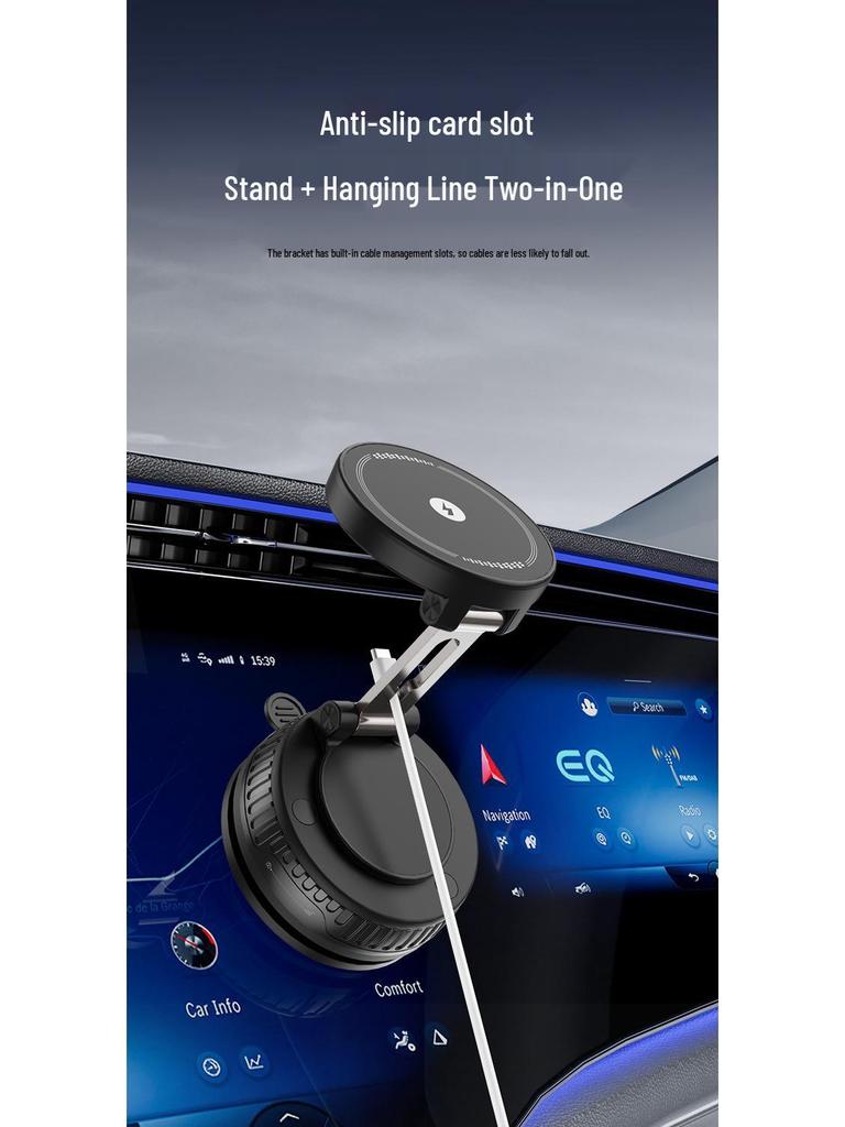 Universal Magnetic Wireless Charging Phone Holder for Car Console