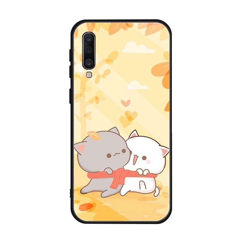 

Чехол из закаленного стекла с изображением кота в стиле чиби для Samsung Galaxy A10S A10E A20S A20E A30S A40 A50S A60 A70 A80 A90 A6 A7 A8, чехол A10S