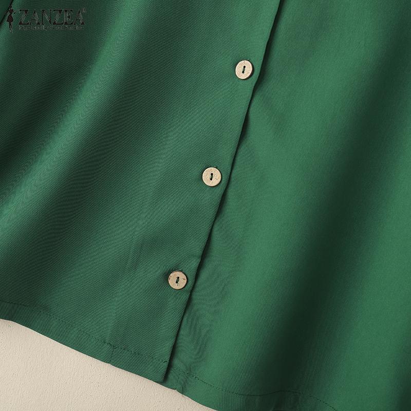 ZANZEA Women Short Sleeve Blouse and Shorts Summer Casual Two Piece Sets