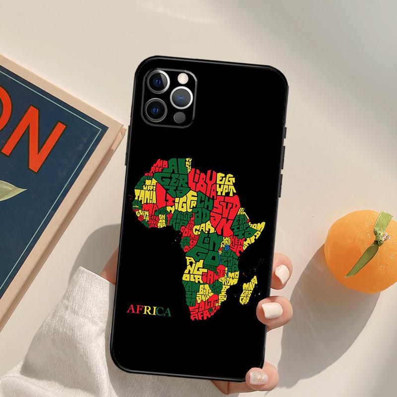 Africa Map Geogra Funda Case For iPhone 16 Pro Max 15 14 11 12 13 Pro Max Mini XR 16e 16 15 Plus Phone Cover
