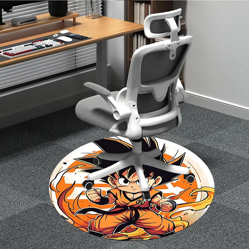 1pc Goku Saiyan Office Round Area Rug, Indoor Mat Suitable For Office, Under Office Chairs Bedroom Living Room Home Decor, Room Deco