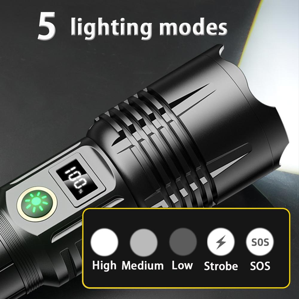 Rechargeable Led Flashlights High Lumens, 990000 Lumens Super Bright Powerful Flashlight Tactical Flashlights for Home, Camping