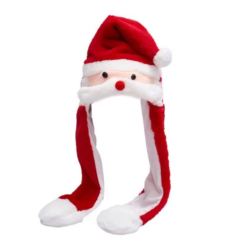 

ABFS Cute For Kids Ear Moving Hat Christmas Plush Headwear Jumping Hat For Boys Girls Cosplay Enthusiasts червоний