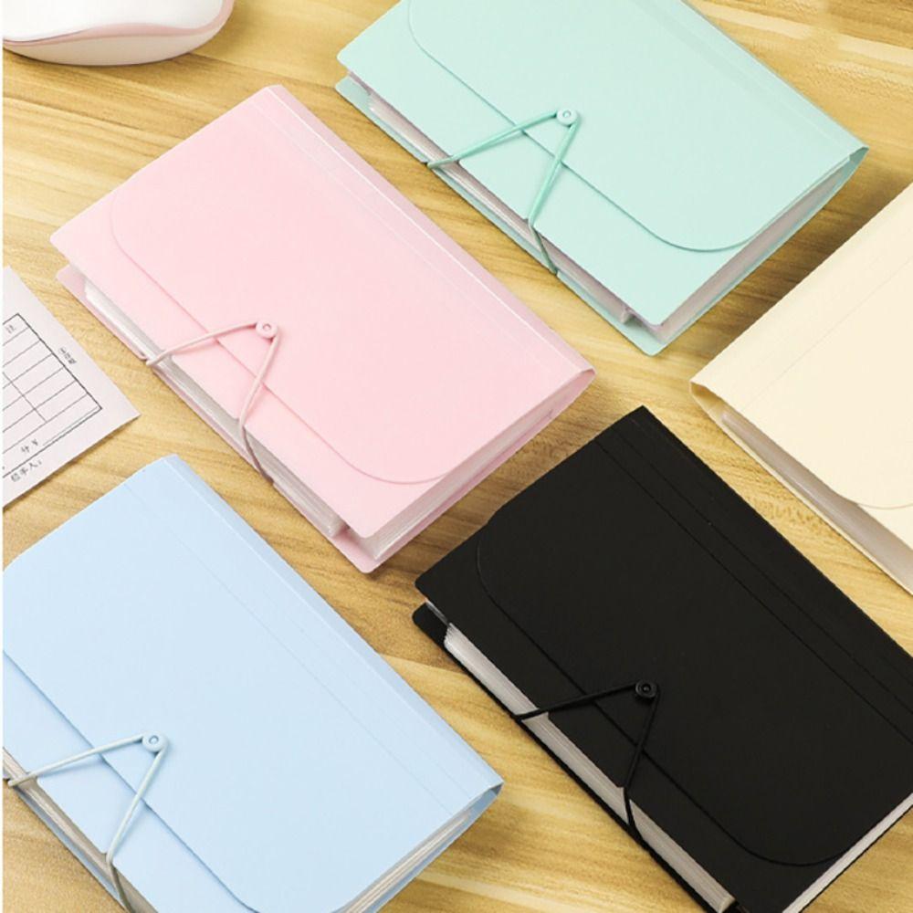 Vertical A6 Bill Storage Booklet Strap Design A6 File Folder  Receipt Collection