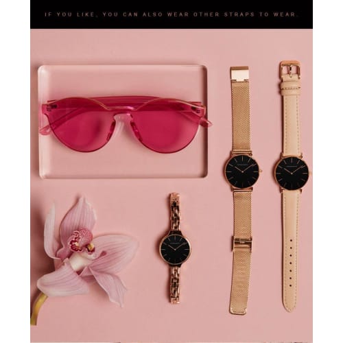 Hannah Martin Women's Analog Waterproof Watch ZJ0001, Cute and Simple, Made in Japan Movement, Stylish and Popular Gift (Rose Gold)