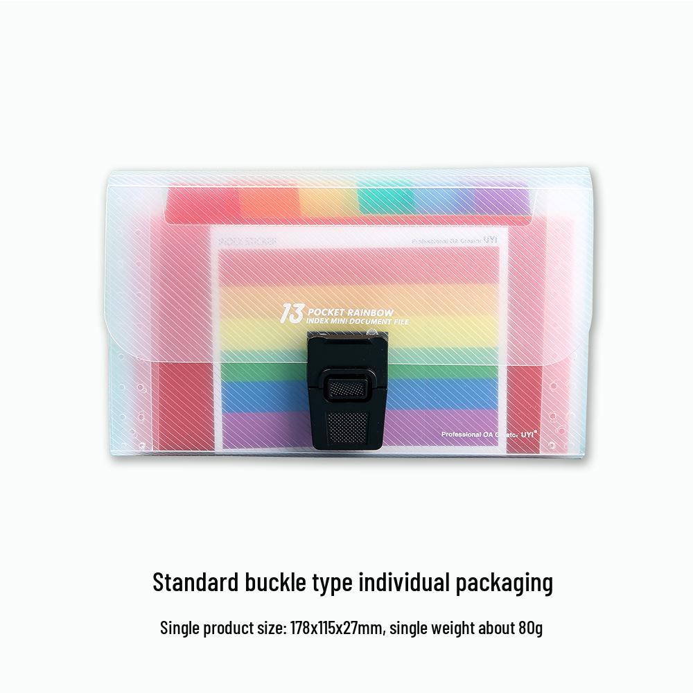 

A6 Accordion File - 13 Pocket Multi-layer Folder with Buckle for Receipts and Documents