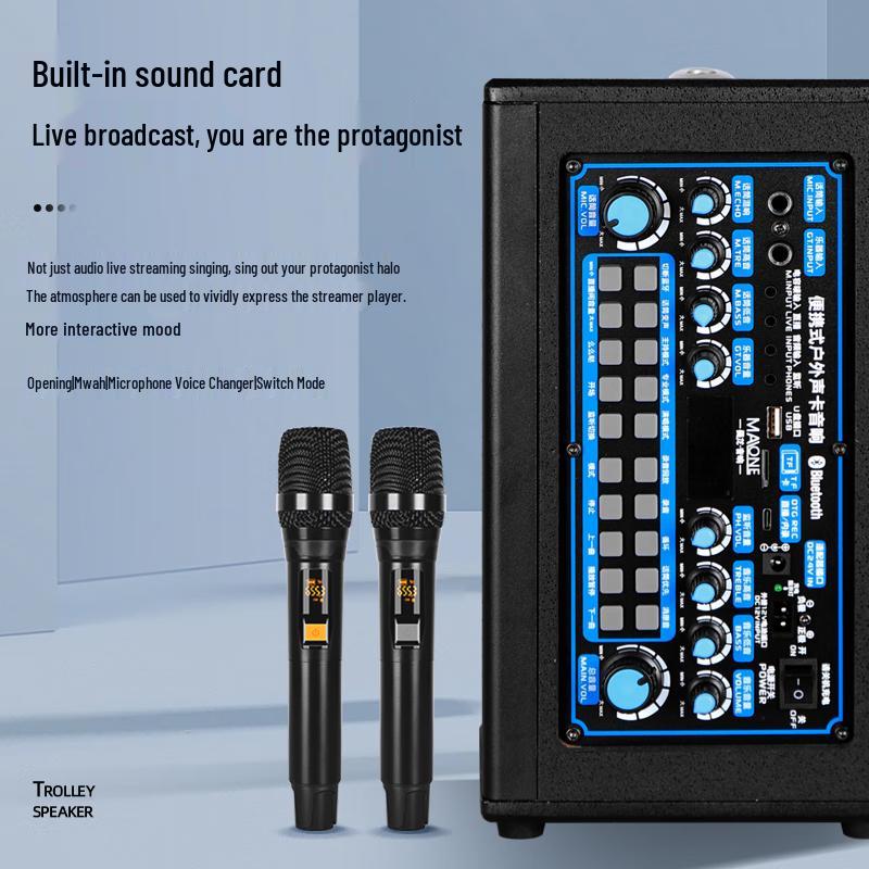 MALONE K-108 Portable Bluetooth Speaker with Wireless Mic CN plug (adapter included)