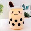 Kawaii Fruit Drink Plush Stuffed Soft Pink Strawberry Milk Tea Plush Boba Tea Cup Toy Bubble Tea Pillow Cushion Kids Gift