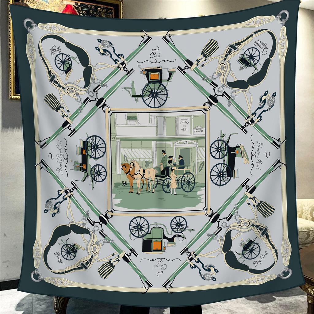 Sciarpa Quadrata da Donna in Finta Seta e Lana 110X110M Elegante Chic Lusso Regalo di Natale Compleanno Festa Ufficio Wrap Quotidiano