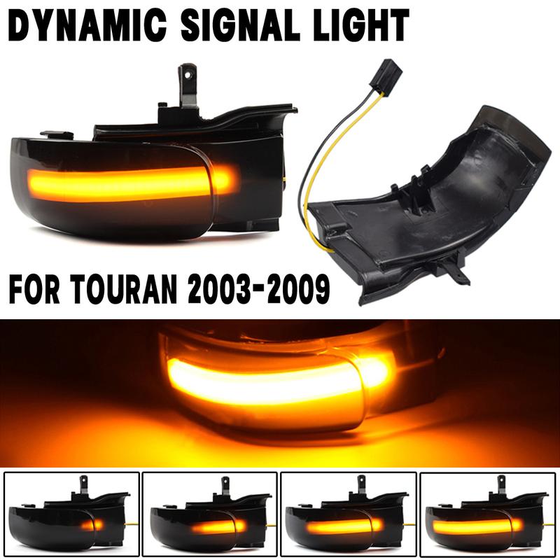 For VW Volkswagen Touran 1T1 1T2 2003 2004 2005 2006 2007 2008 2009 LED Dynamic Turn Signal Light Side Mirror Sequential Blinker
