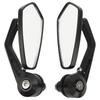 2Pcs Motorcycle Rear View Mirror Black Left And Right Pentagon Shaped Handlebar Side Mirror
