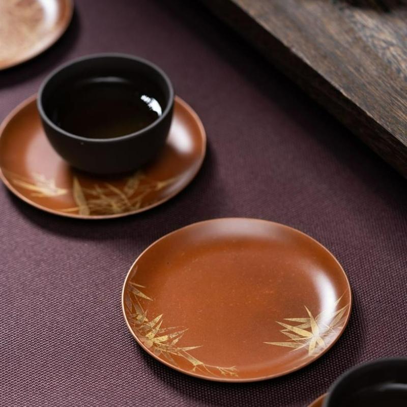 Retro Copper Round Tea Cup Mat Heat Insulation Anti-skidding Mug Mats Table Pad Household Kung Fu Tea Ceremony Accessories New