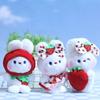 Cute Cartoon Plush Strawberry Rabbit Keychain Soft Stuffed Bunny Doll For Collectors