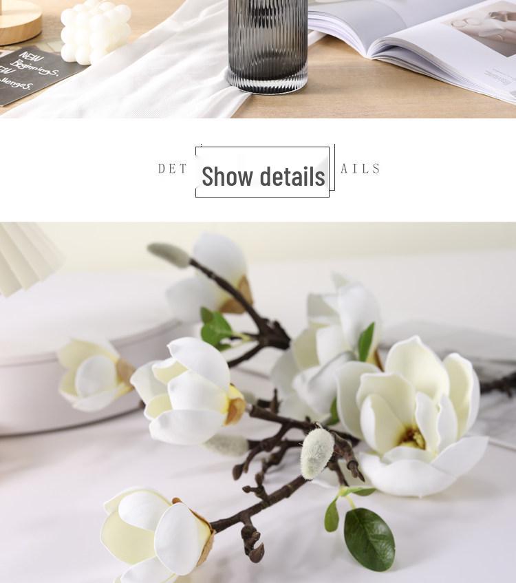 Large Magnolia Artificial Flower Bouquet for Living Room - High-End Floor Stand Floral Decoration