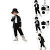 Mj Michael Jackson Cosplay Costume For Kids With Print For Stage Dance Performance