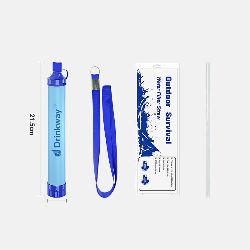 Outdoor Water Filter Straw Portable Emergency Survival Gear for Camping Hiking and Water Purification Personal Filtration Gear