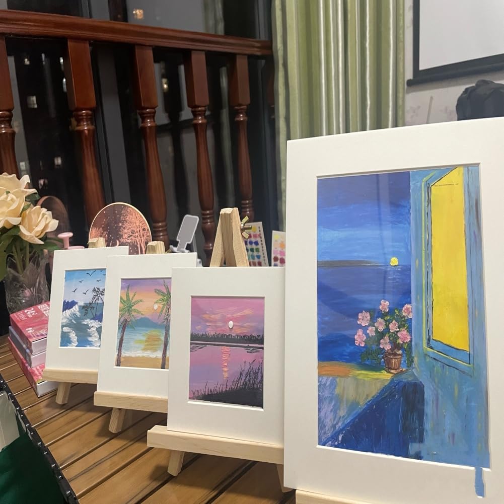 6 Pack 9 Inch Wood Easels, Easel Stand for Painting Canvases, Tripod, Kids Student Tabletop Easels for Painting, Art Craft Painting Easel Stand for