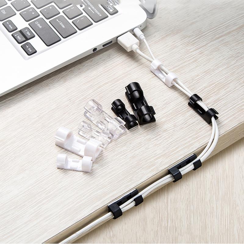 Adhesive Cable Clips Wire Holder For Wall Clear Strong Self-Adhesive Stickers Cord Management Organizer for Desk Car Office Home
