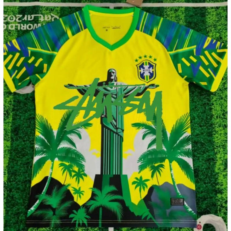 Maglia da Calcio Signature Stussy Retro Brasile Argentina Portogallo Maglia da Allenamento Calcio Uomo Donna Manica Corta
