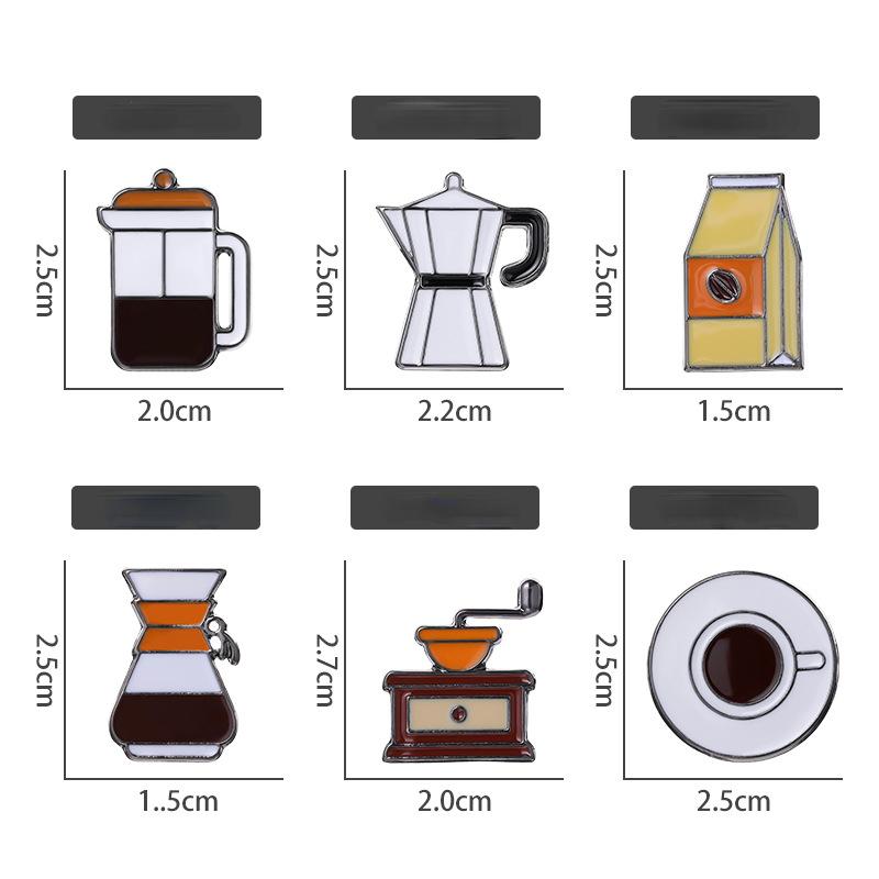 Cartoon Metall Emaille Broschen von Kaffee Lagerung Reel Kunst Abzeichen Denim Revers Farbe Pins für Kinder Frauen Taschen Rucksack Kleidung DIY